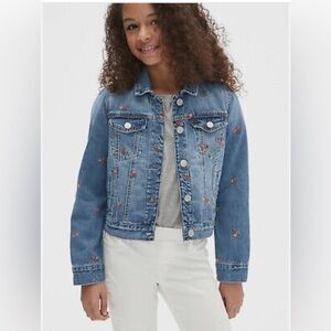 GAP Girls Icon Embroidered Denim Jacket